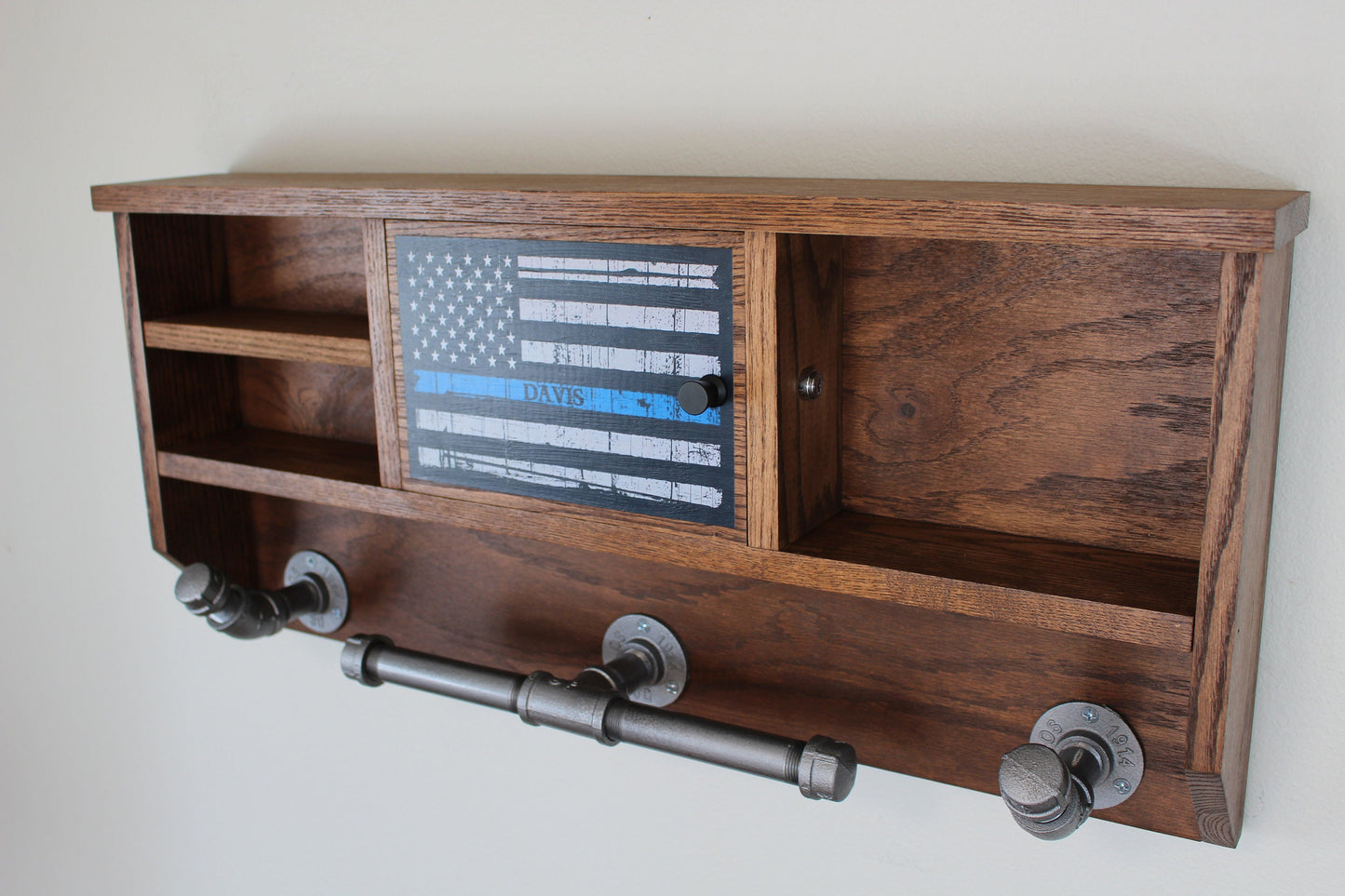 Wall Mounted Police Duty Gear Rack Double Belt Holder Variant
