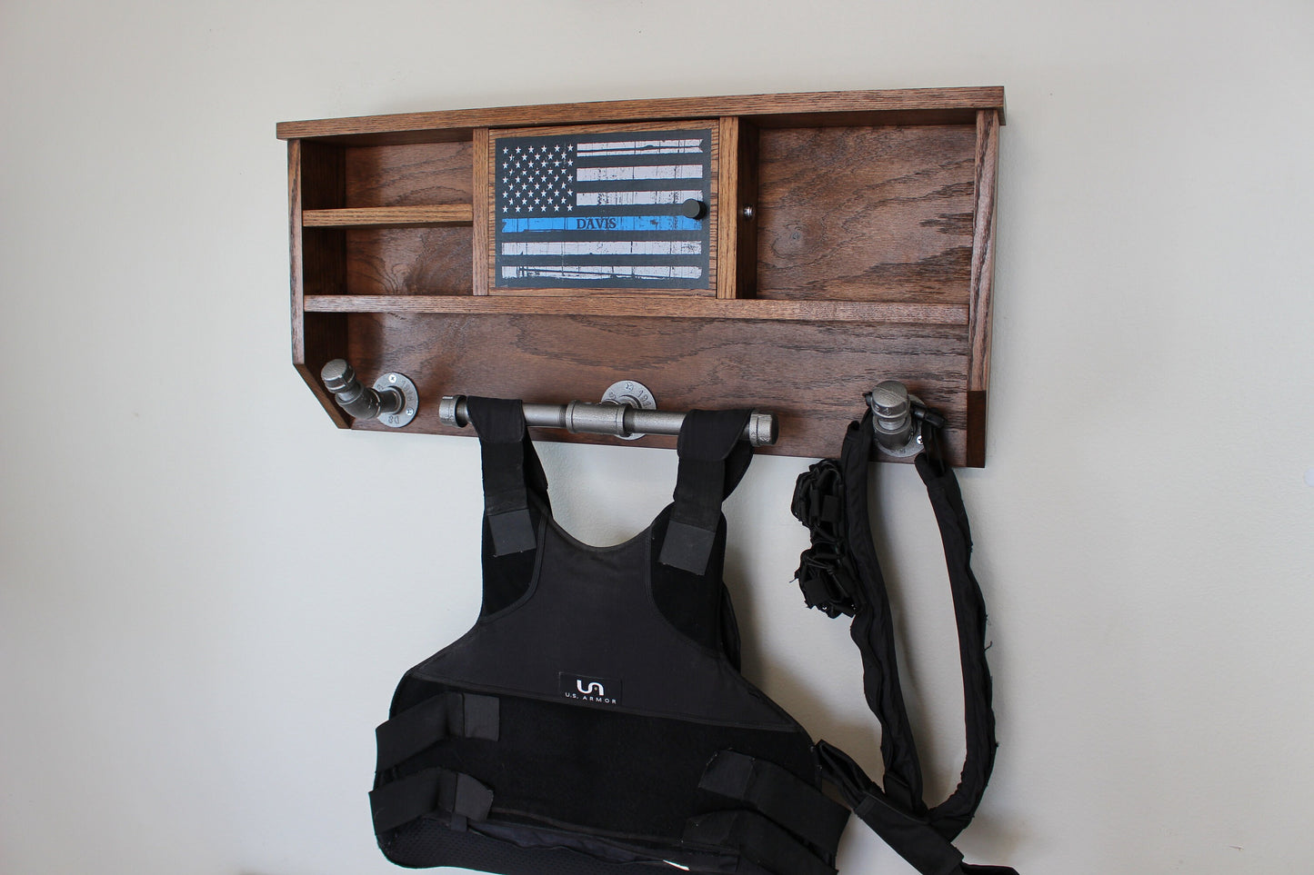 Wall Mounted Police Duty Gear Rack Double Belt Holder Variant