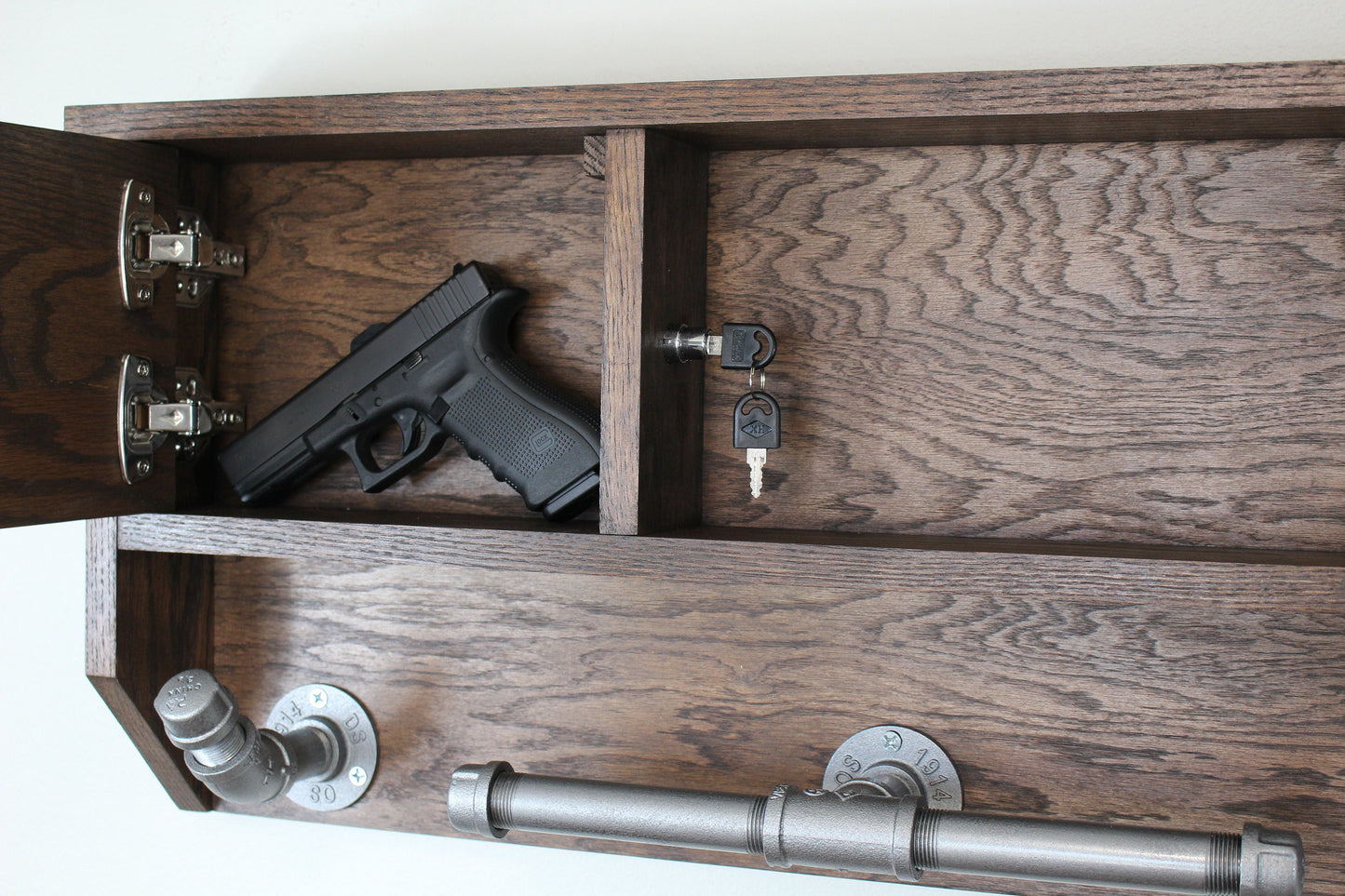 Wall Mounted Police Duty Gear Rack Tactical Tree and Hidden gun EDC Storage