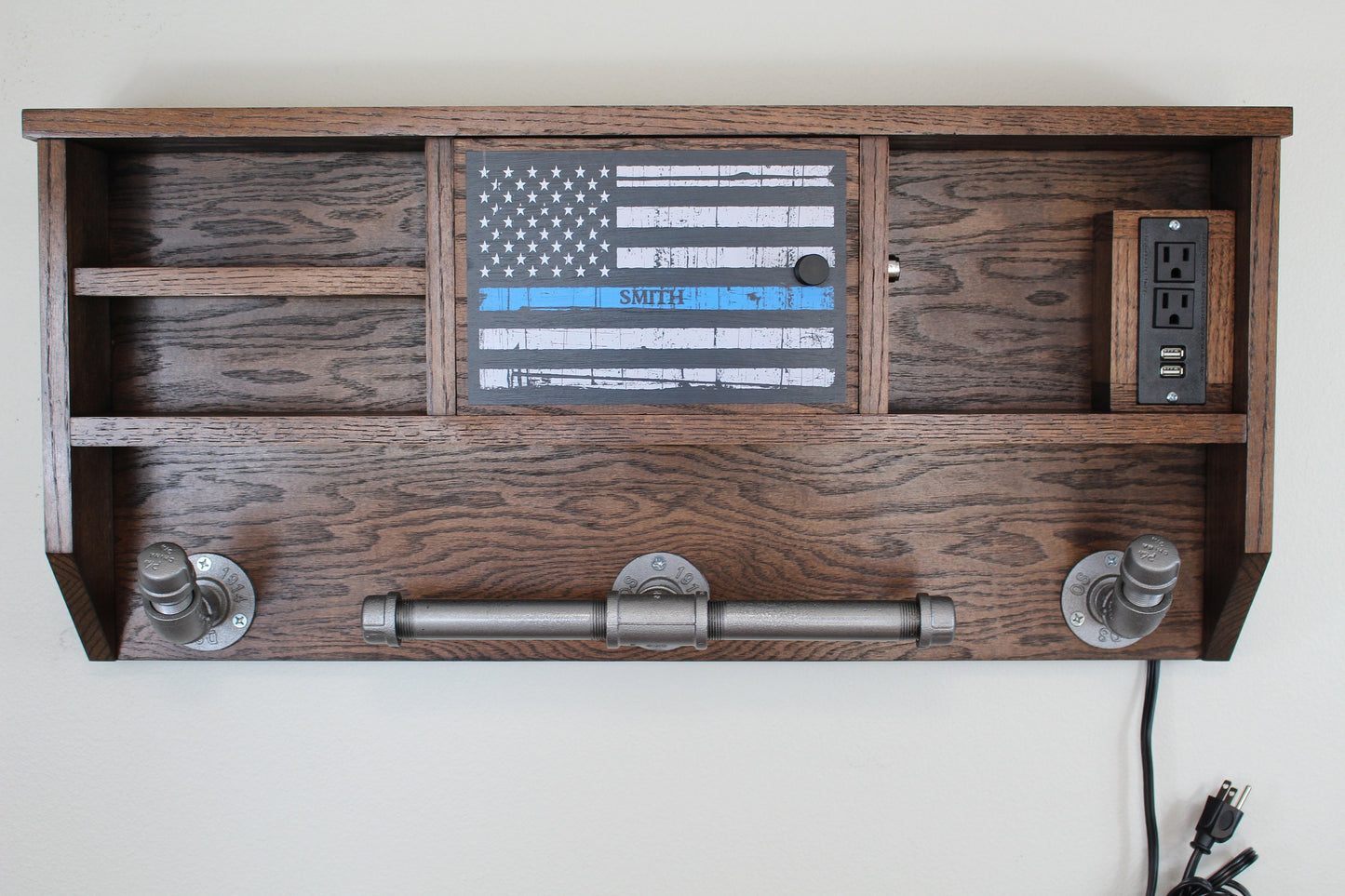 Wall Mounted Police Duty Gear Rack Double Belt Holder Variant