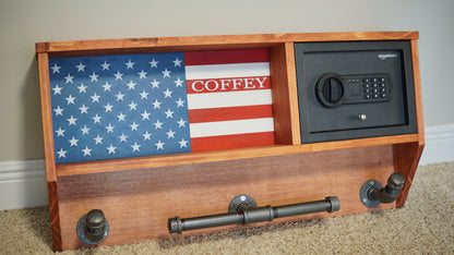 Police Duty Gear Rack - Vest Holder - Thin Blue Line Warrior Rack - Wall Mounted Organizer
