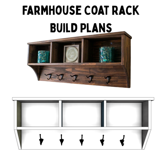 Farmhouse Coat Rack Digital PDF Build Plans