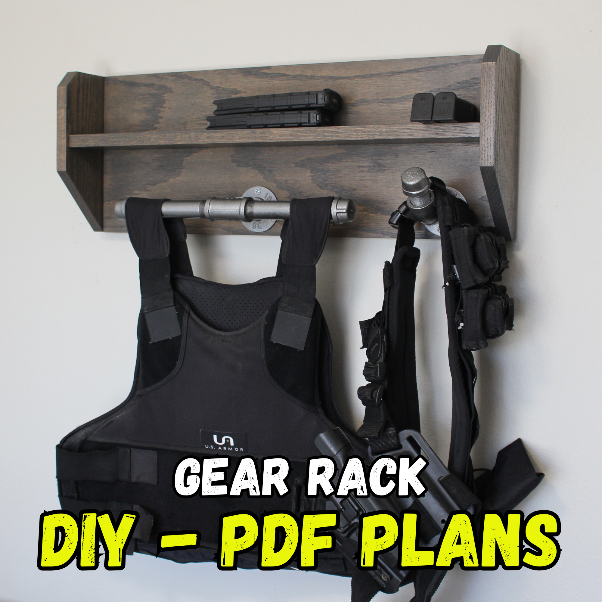 Wall Mounted Gear Rack - Police/Military/Airsoft - Digital-PDF Build P ...