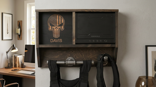 Police Duty Gear Rack w/ Biometric Fingerprint Safe