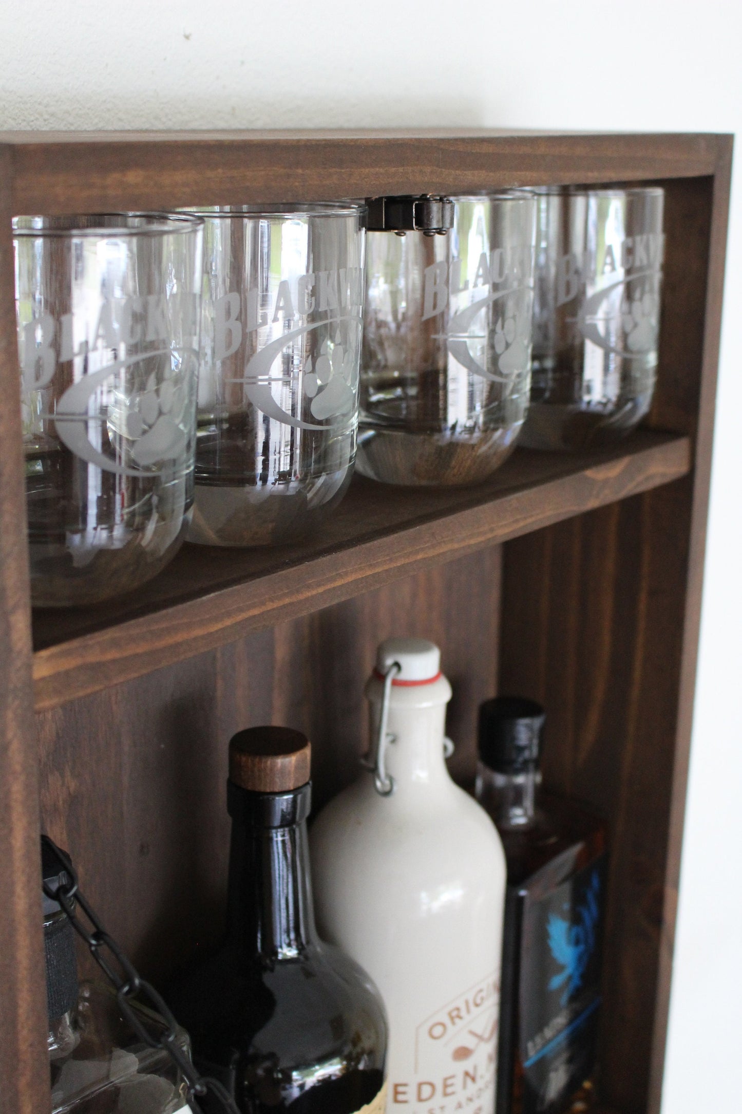 Mini Barn Door Wooden Murphy Bar Liquor Cabinet
