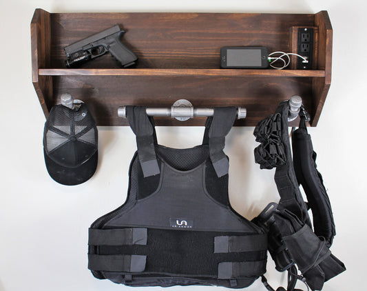 Large open top Police gear rack