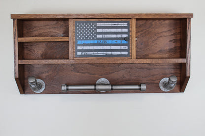 Wall Mounted Police Duty Gear Rack Double Belt Holder Variant