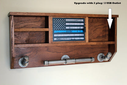 Wall Mounted Police Duty Gear Rack Double Belt Holder Variant