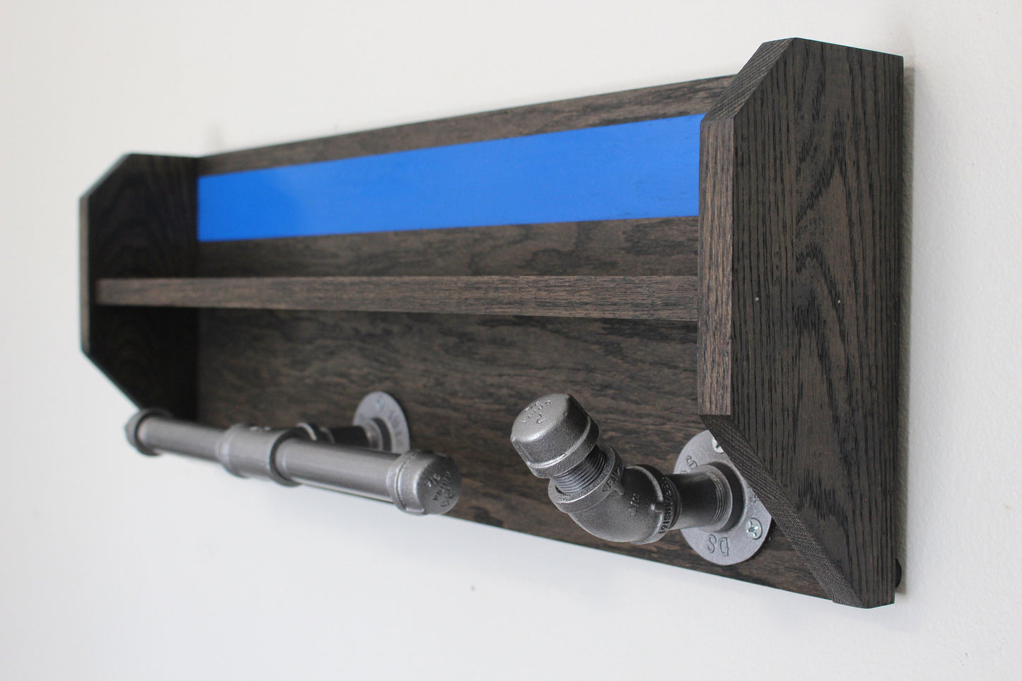 Wall Mounted Duty and Tactical Gear Rack Thin Blue Line