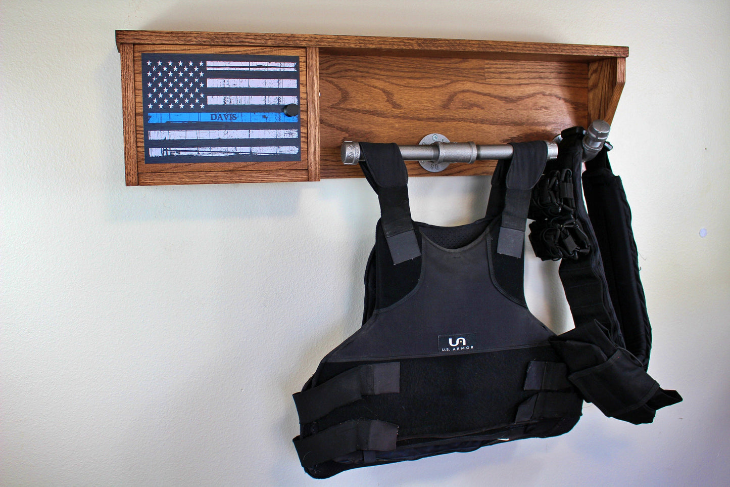 Wall Mounted Police Duty Gear Rack Heavy Duty Shelf