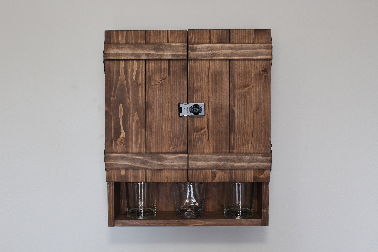 Mini liquor cabinet with hasp lock