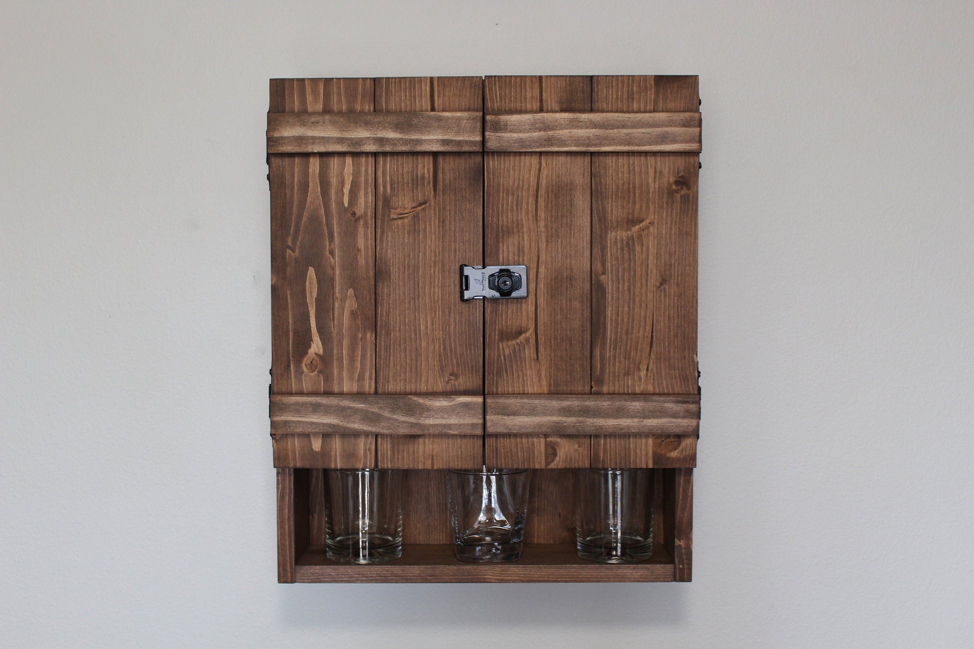 Mini liquor cabinet with hasp lock