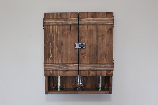 Mini liquor cabinet with hasp lock