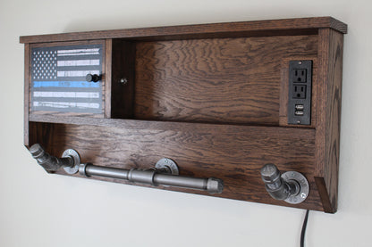 Police Gear Rack with secure firearm storage